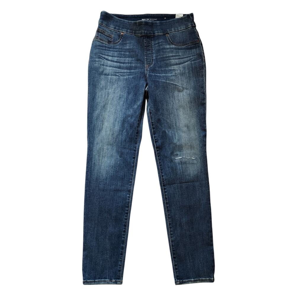 Chicos Womens Pull On Jegging Size 8 (Chicos Size 1) Blue High Rise Skinny